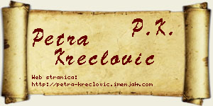 Petra Kreclović vizit kartica